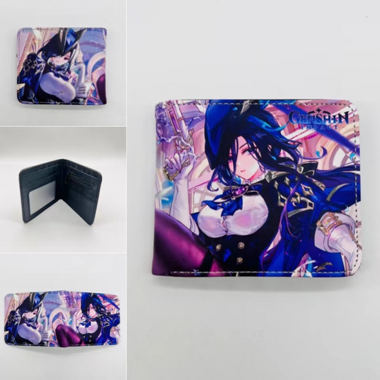 Genshin Impact Full color Two fold short card case wallet 11X9.5CM