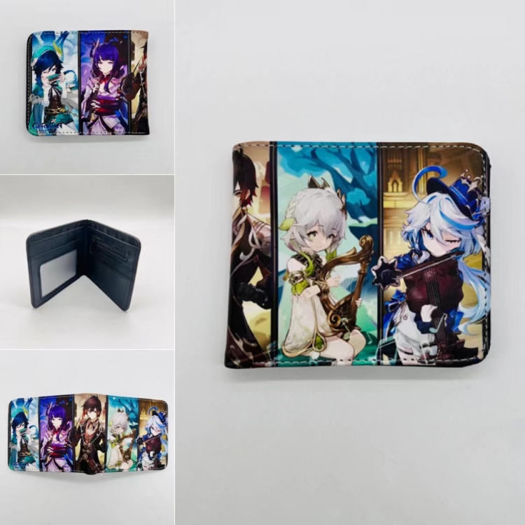 Genshin Impact Full color Two fold short card case wallet 11X9.5CM