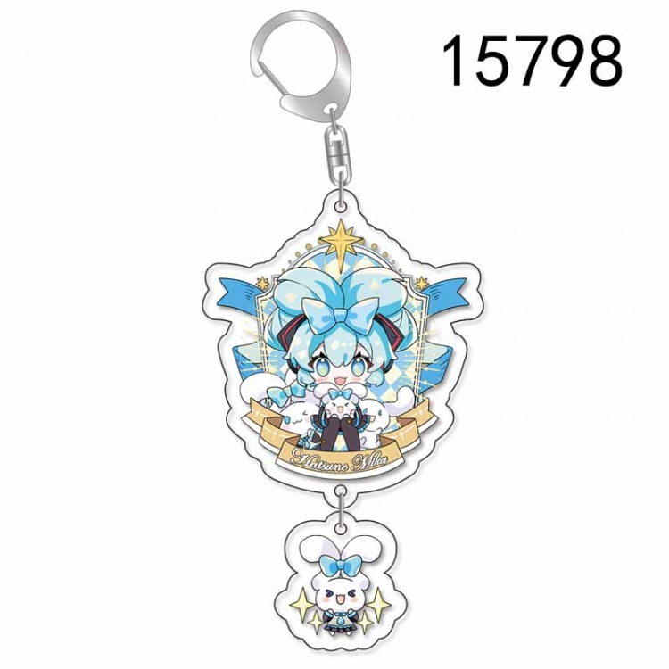 Hatsune Miku Anime acrylic Pendant Key Chain  price for 5 pcs