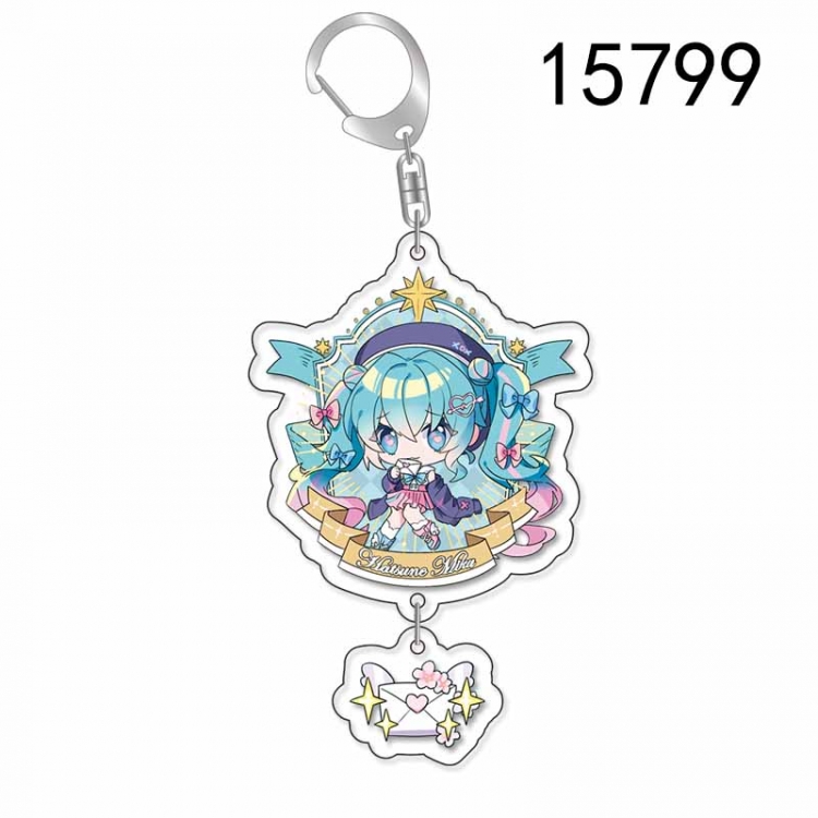 Hatsune Miku Anime acrylic Pendant Key Chain  price for 5 pcs