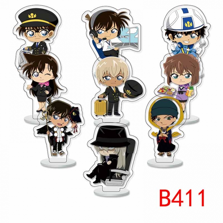 Detective conan Anime Character acrylic Small Standing Plates  Keychain 6cm a set of 9