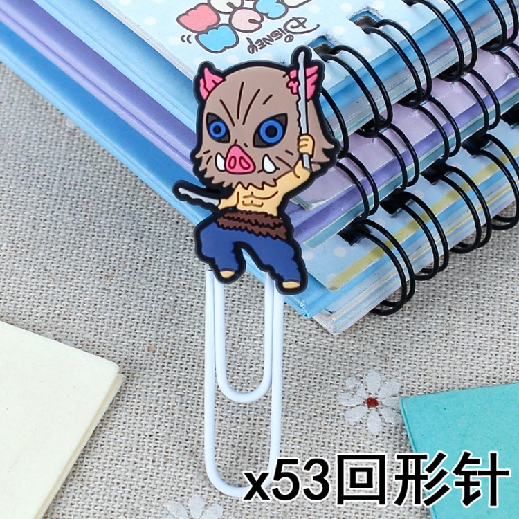 Demon Slayer Kimets U-shaped PVC soft rubber bookmark metal clip stationery colored paper clip price for 20 pcs