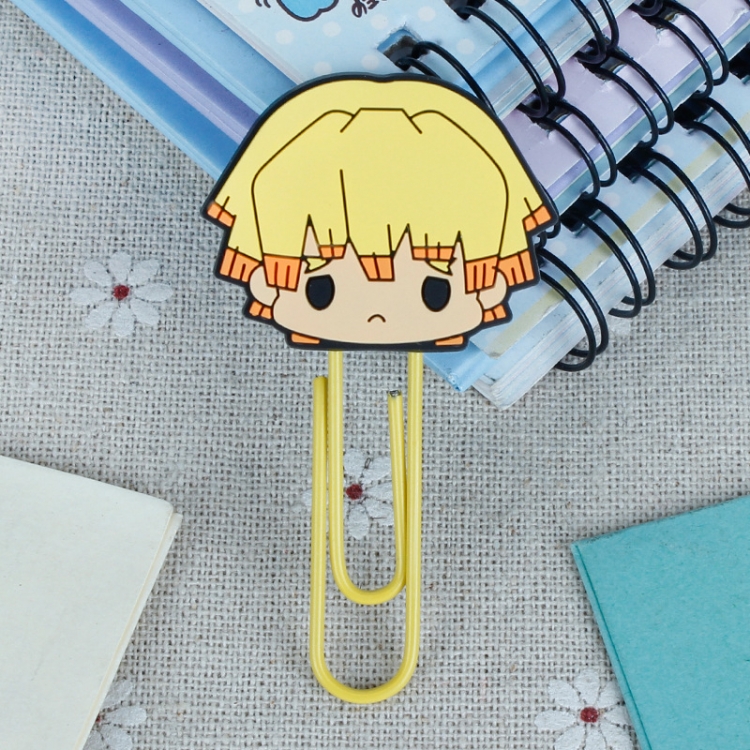 Demon Slayer Kimets U-shaped PVC soft rubber bookmark metal clip stationery colored paper clip price for 20 pcs