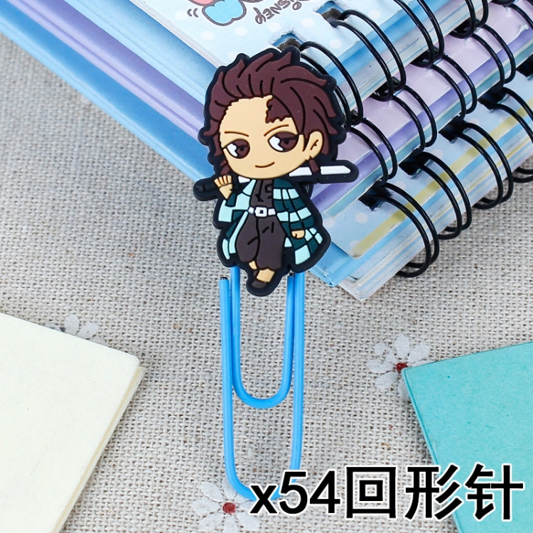 Demon Slayer Kimets U-shaped PVC soft rubber bookmark metal clip stationery colored paper clip price for 20 pcs