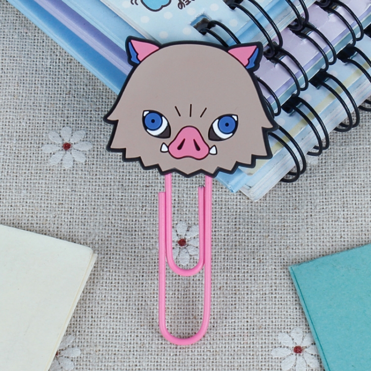 Demon Slayer Kimets U-shaped PVC soft rubber bookmark metal clip stationery colored paper clip price for 20 pcs