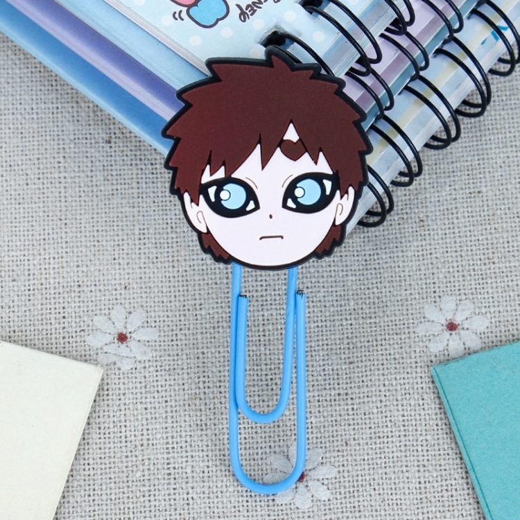 Naruto U-shaped PVC soft rubber bookmark metal clip stationery colored paper clip price for 20 pcs