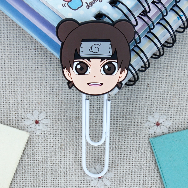 Naruto U-shaped PVC soft rubber bookmark metal clip stationery colored paper clip price for 20 pcs