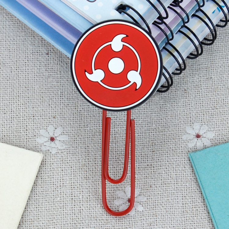 Naruto U-shaped PVC soft rubber bookmark metal clip stationery colored paper clip price for 20 pcs