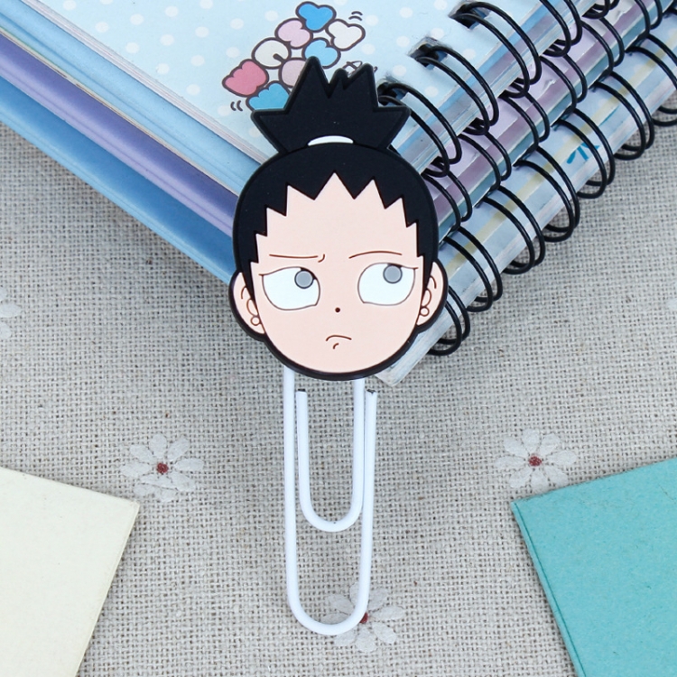 Naruto U-shaped PVC soft rubber bookmark metal clip stationery colored paper clip price for 20 pcs