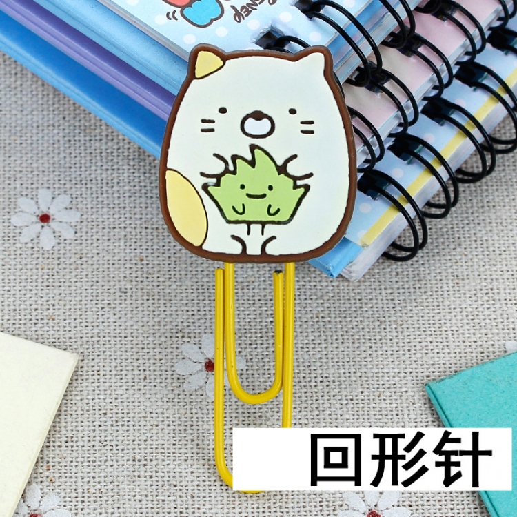 Corner creatures U-shaped PVC soft rubber bookmark metal clip stationery colored paper clip price for 20 pcs