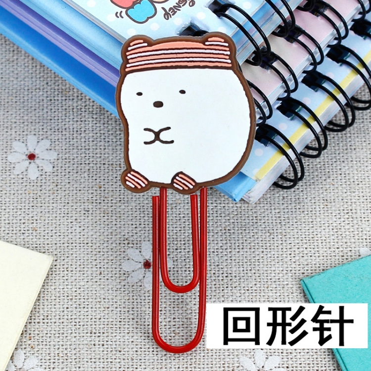 Corner creatures U-shaped PVC soft rubber bookmark metal clip stationery colored paper clip price for 20 pcs