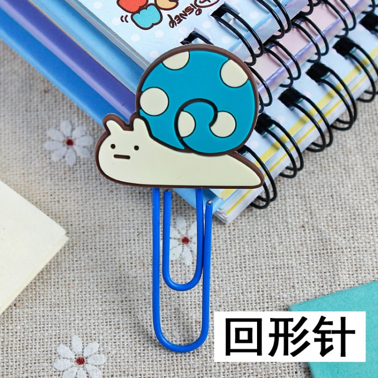 Corner creatures U-shaped PVC soft rubber bookmark metal clip stationery colored paper clip price for 20 pcs