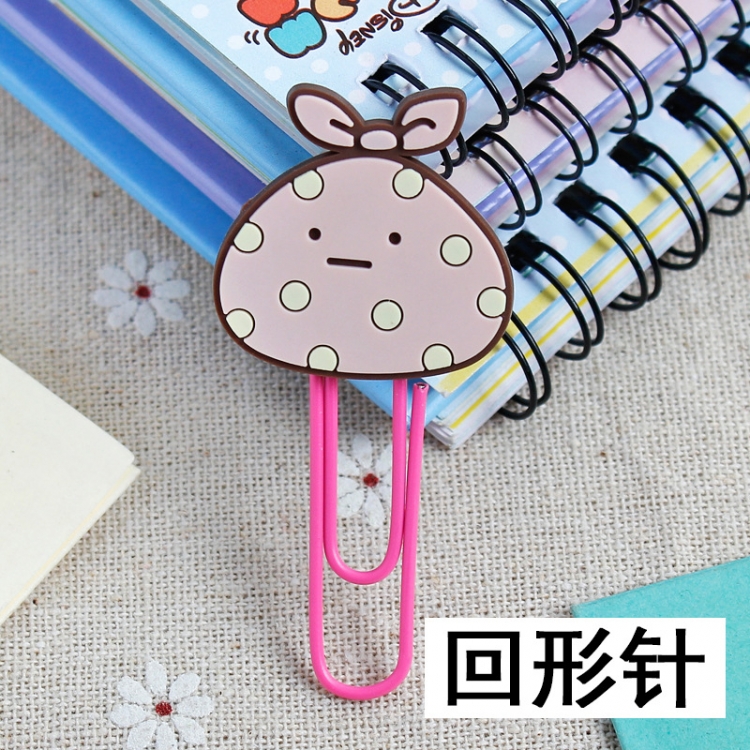 Corner creatures U-shaped PVC soft rubber bookmark metal clip stationery colored paper clip price for 20 pcs