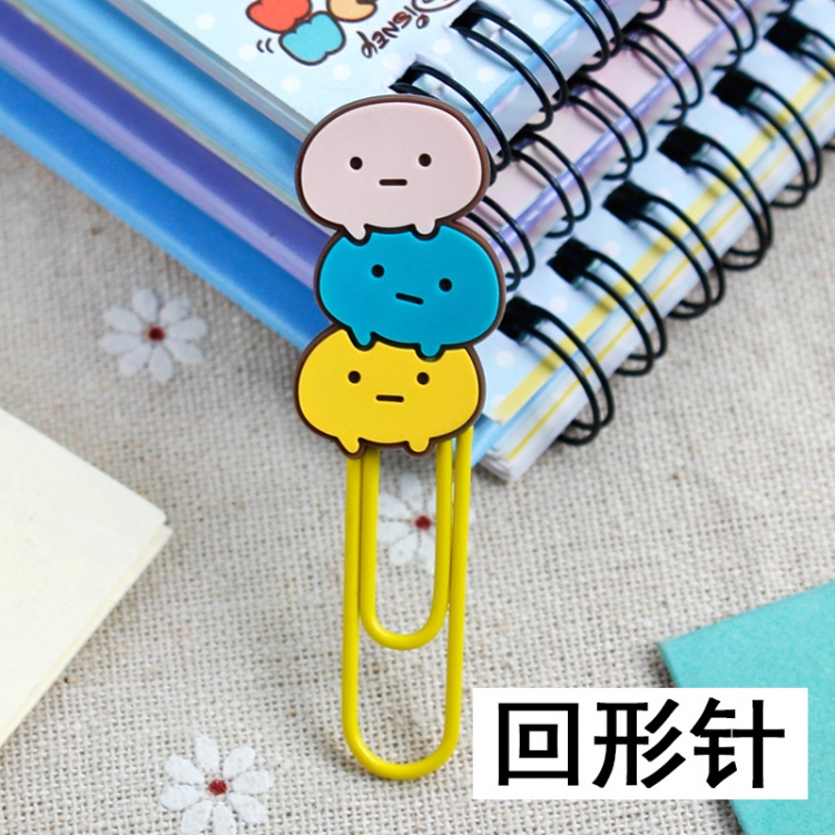 Corner creatures U-shaped PVC soft rubber bookmark metal clip stationery colored paper clip price for 20 pcs