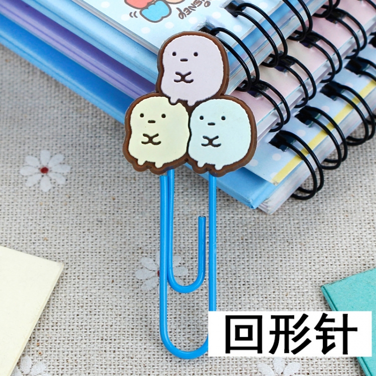 Corner creatures U-shaped PVC soft rubber bookmark metal clip stationery colored paper clip price for 20 pcs