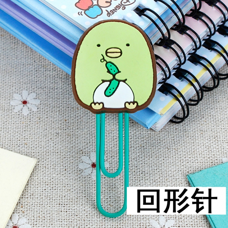 Corner creatures U-shaped PVC soft rubber bookmark metal clip stationery colored paper clip price for 20 pcs