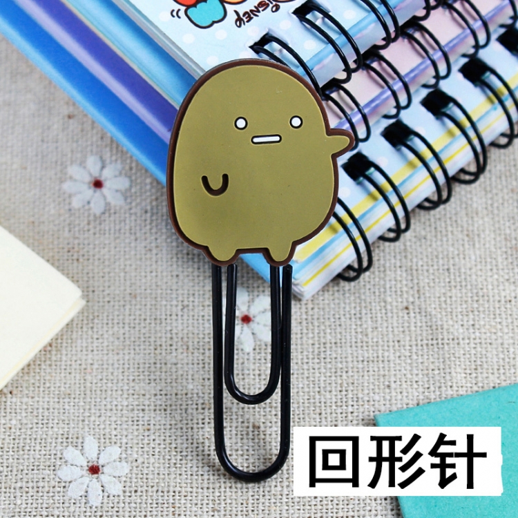 Corner creatures U-shaped PVC soft rubber bookmark metal clip stationery colored paper clip price for 20 pcs