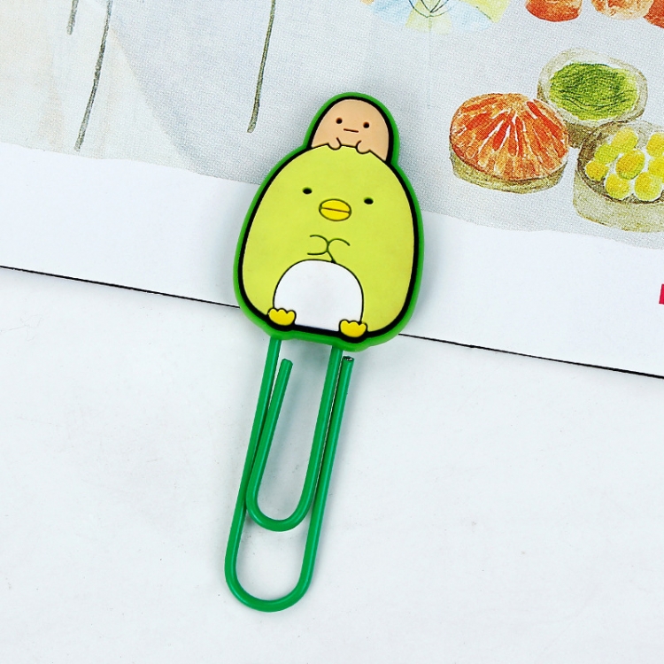 Corner creatures U-shaped PVC soft rubber bookmark metal clip stationery colored paper clip price for 20 pcs