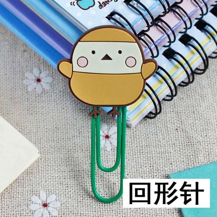 Corner creatures U-shaped PVC soft rubber bookmark metal clip stationery colored paper clip price for 20 pcs