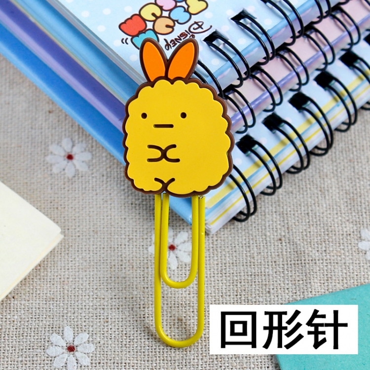 Corner creatures U-shaped PVC soft rubber bookmark metal clip stationery colored paper clip price for 20 pcs