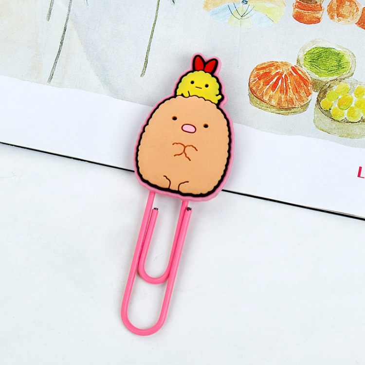 Corner creatures U-shaped PVC soft rubber bookmark metal clip stationery colored paper clip price for 20 pcs