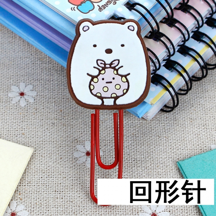 Corner creatures U-shaped PVC soft rubber bookmark metal clip stationery colored paper clip price for 20 pcs