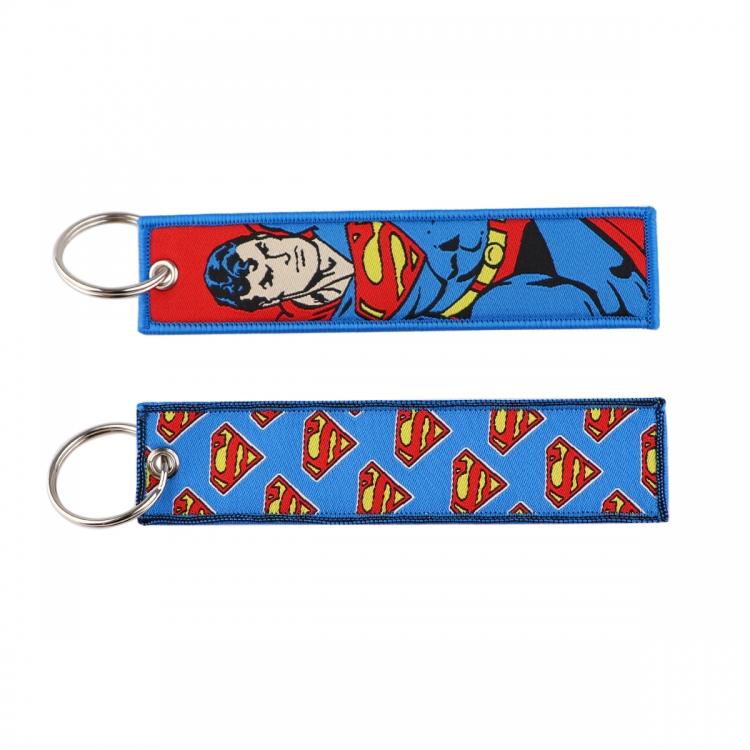 Marvel Heroes Double sided color woven label keychain with thickened hanging rope 13x3cm 10G price for 5 pcs