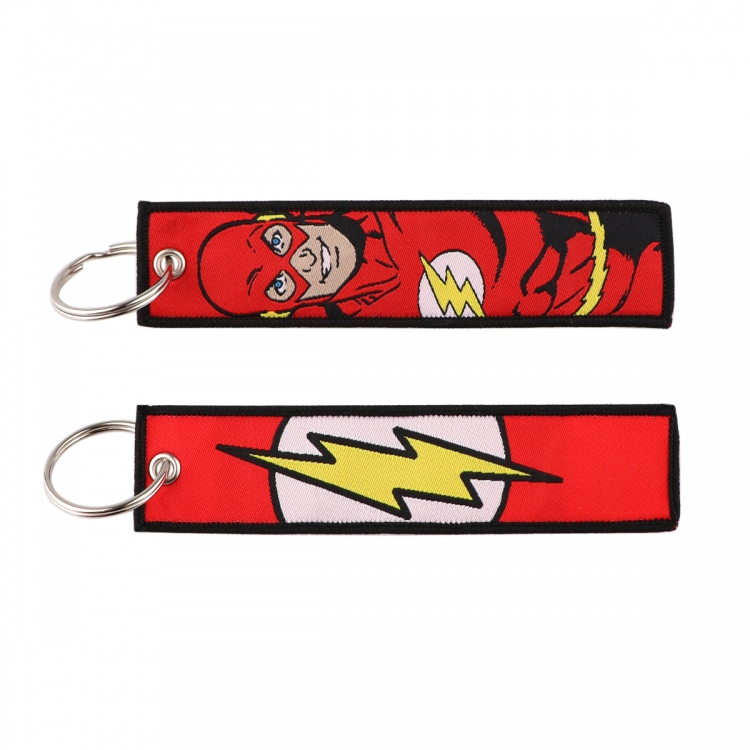 Marvel Heroes Double sided color woven label keychain with thickened hanging rope 13x3cm 10G price for 5 pcs