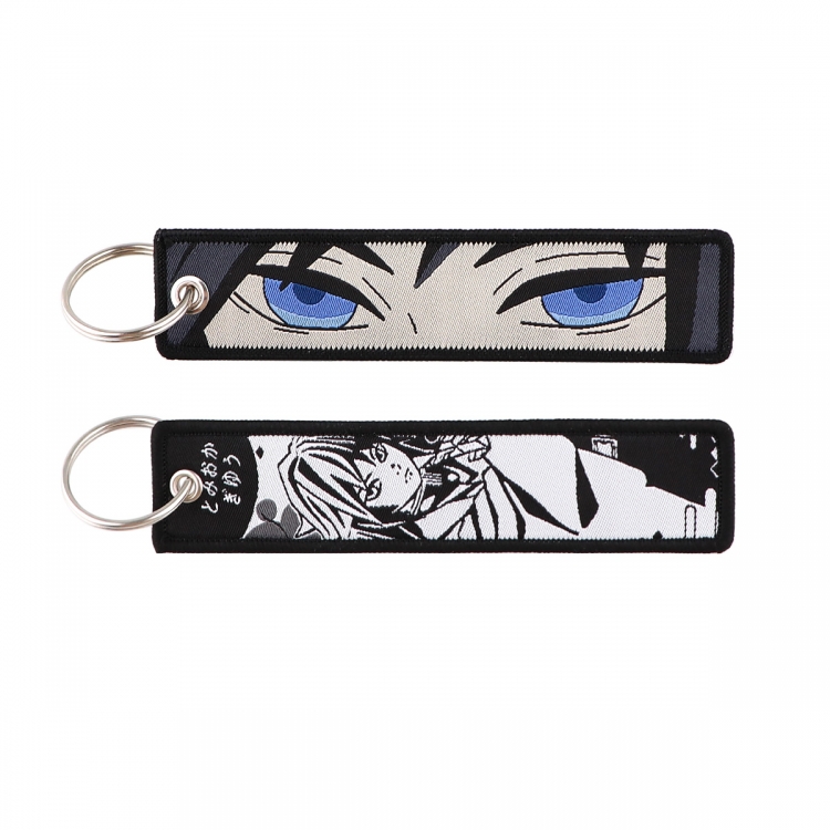 Demon Slayer Kimets Double sided color woven label keychain with thickened hanging rope 13x3cm 10G price for 5 pcs