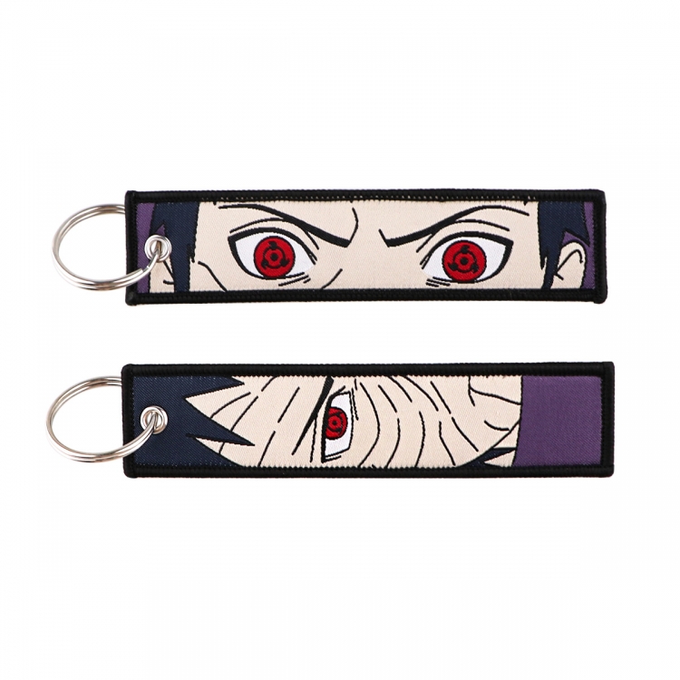 Naruto Double sided color woven label keychain with thickened hanging rope 13x3cm 10G price for 5 pcs