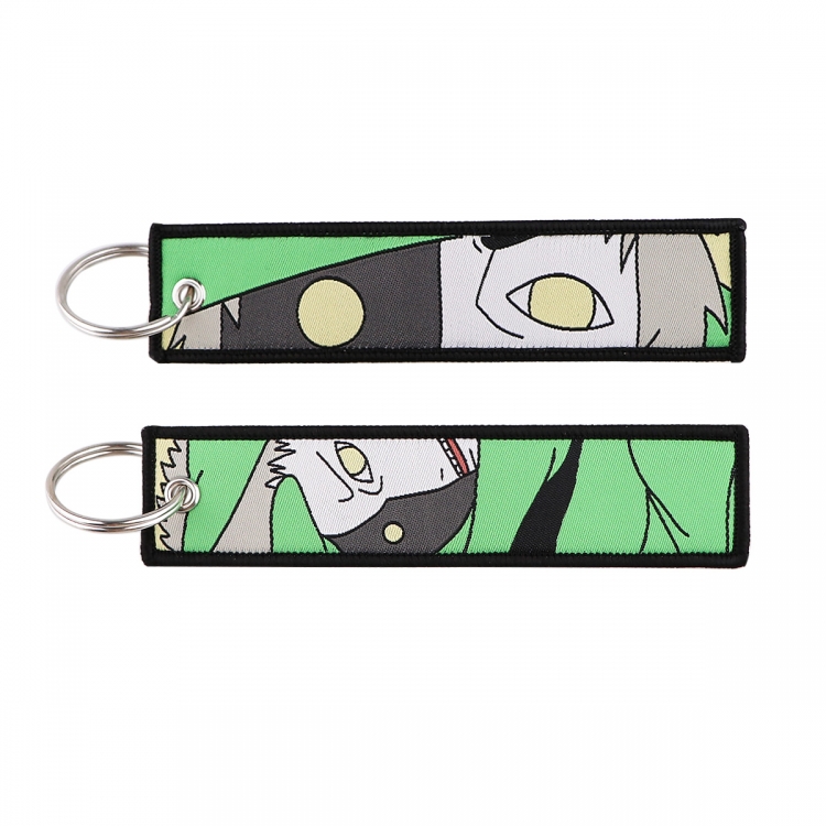 Naruto Double sided color woven label keychain with thickened hanging rope 13x3cm 10G price for 5 pcs