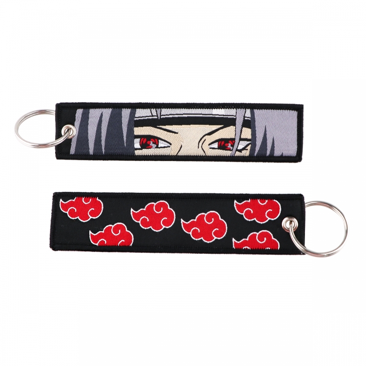 Naruto Double sided color woven label keychain with thickened hanging rope 13x3cm 10G price for 5 pcs