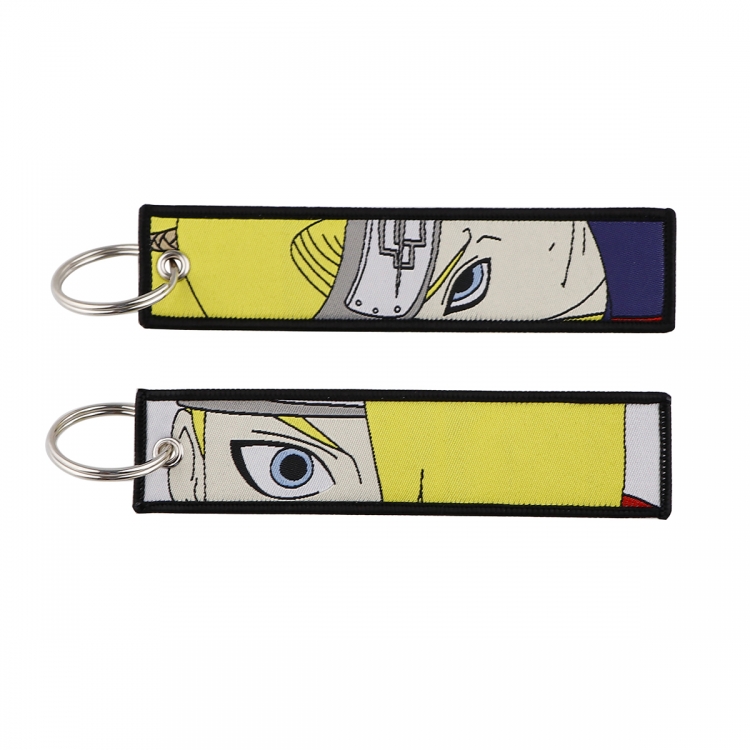 Naruto Double sided color woven label keychain with thickened hanging rope 13x3cm 10G price for 5 pcs