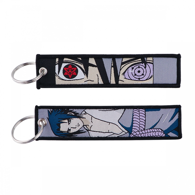 Naruto Double sided color woven label keychain with thickened hanging rope 13x3cm 10G price for 5 pcs