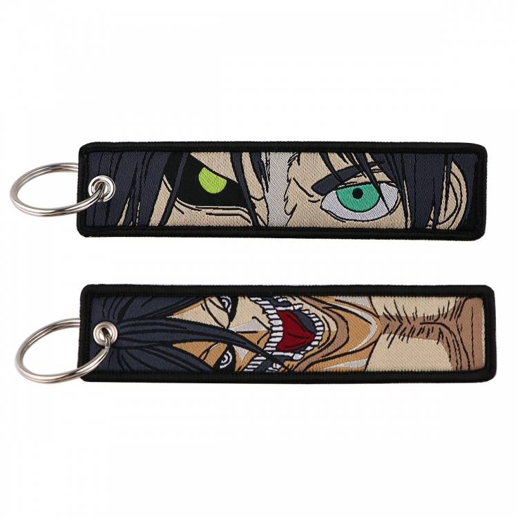 Shingeki no Kyojin Double sided color woven label keychain with thickened hanging rope 13x3cm 10G price for 5 pcs