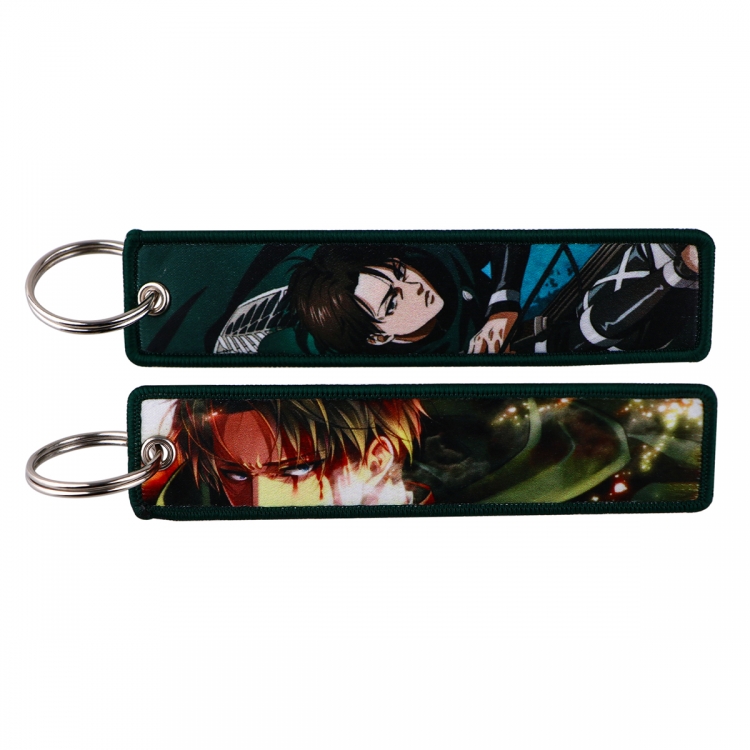 Shingeki no Kyojin Double sided color woven label keychain with thickened hanging rope 13x3cm 10G price for 5 pcs