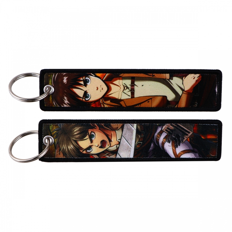 Shingeki no Kyojin Double sided color woven label keychain with thickened hanging rope 13x3cm 10G price for 5 pcs