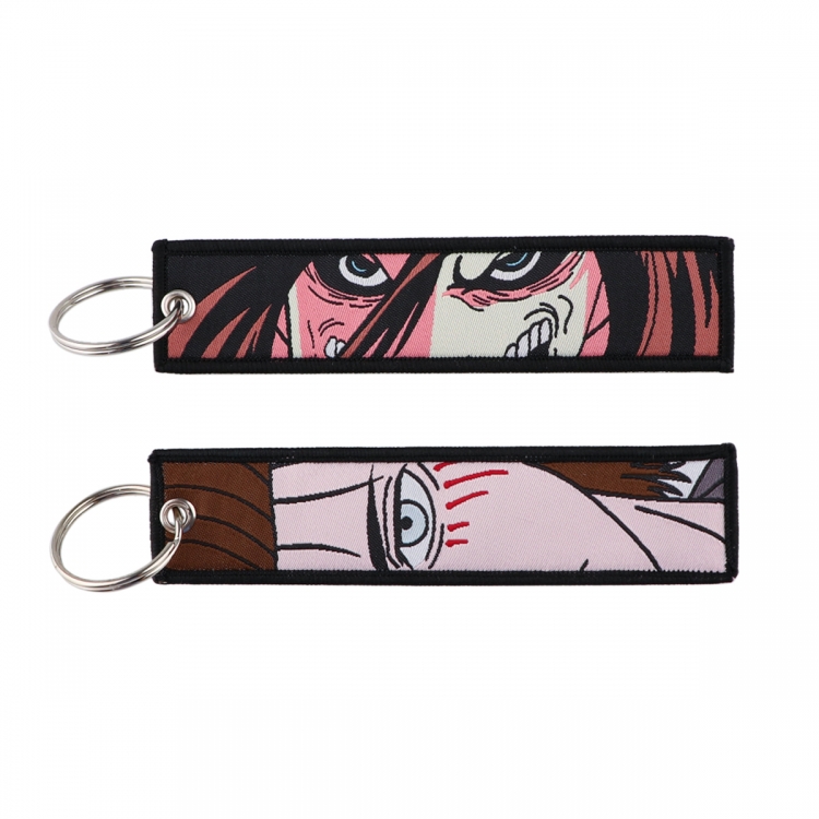 Shingeki no Kyojin Double sided color woven label keychain with thickened hanging rope 13x3cm 10G price for 5 pcs