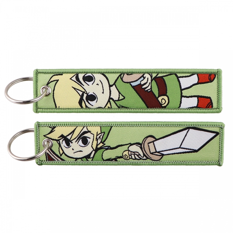 The Legend of Zelda Double sided color woven label keychain with thickened hanging rope 13x3cm 10G price for 5 pcs