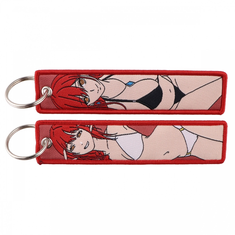 Chainsawman Double sided color woven label keychain with thickened hanging rope 13x3cm 10G price for 5 pcs