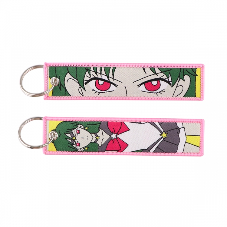 sailormoon Double sided color woven label keychain with thickened hanging rope 13x3cm 10G price for 5 pcs