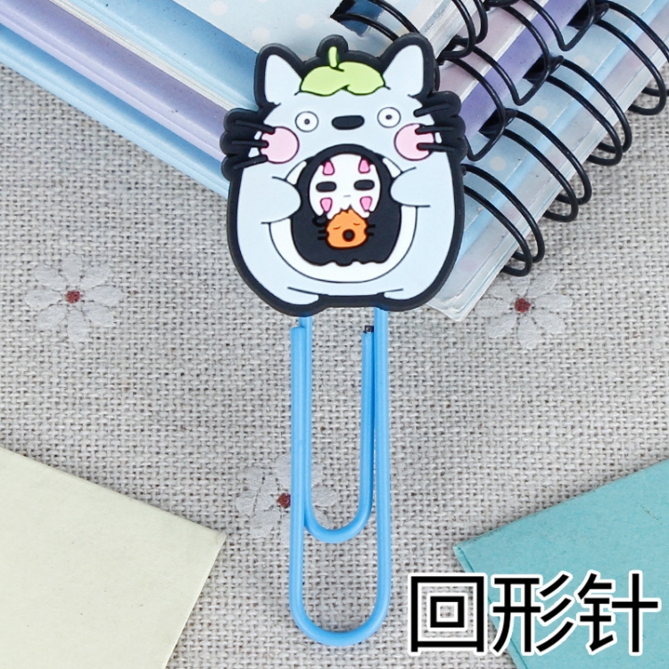 TOTORO U-shaped PVC soft rubber bookmark metal clip stationery colored paper clip price for 20 pcs