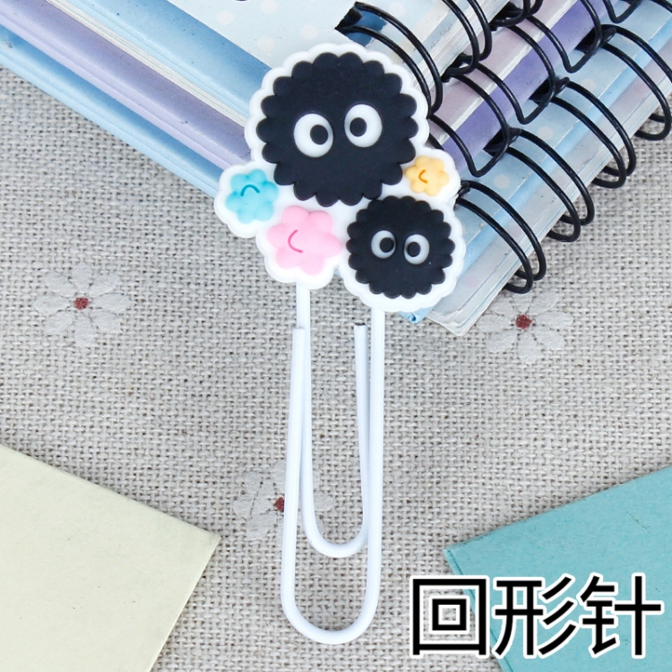 TOTORO U-shaped PVC soft rubber bookmark metal clip stationery colored paper clip price for 20 pcs