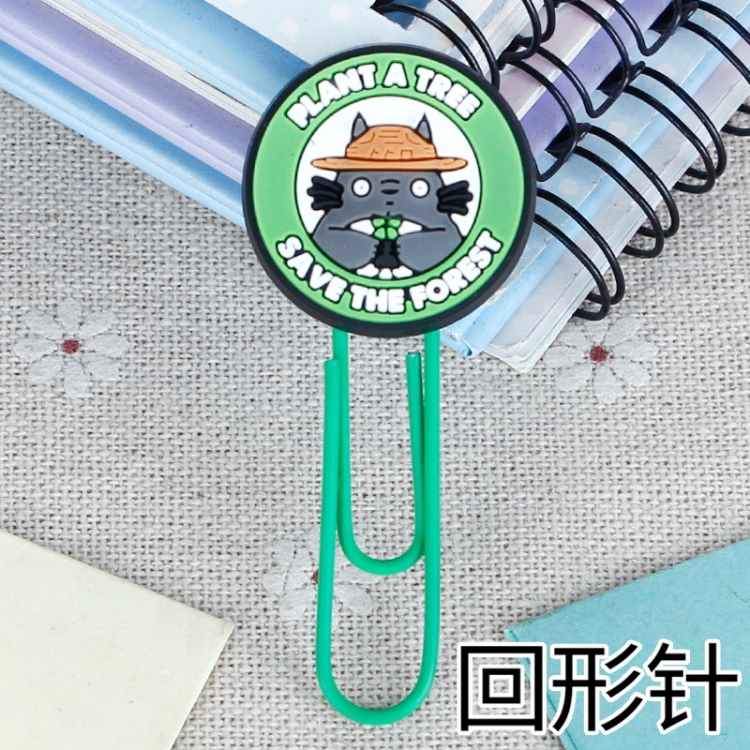 TOTORO U-shaped PVC soft rubber bookmark metal clip stationery colored paper clip price for 20 pcs