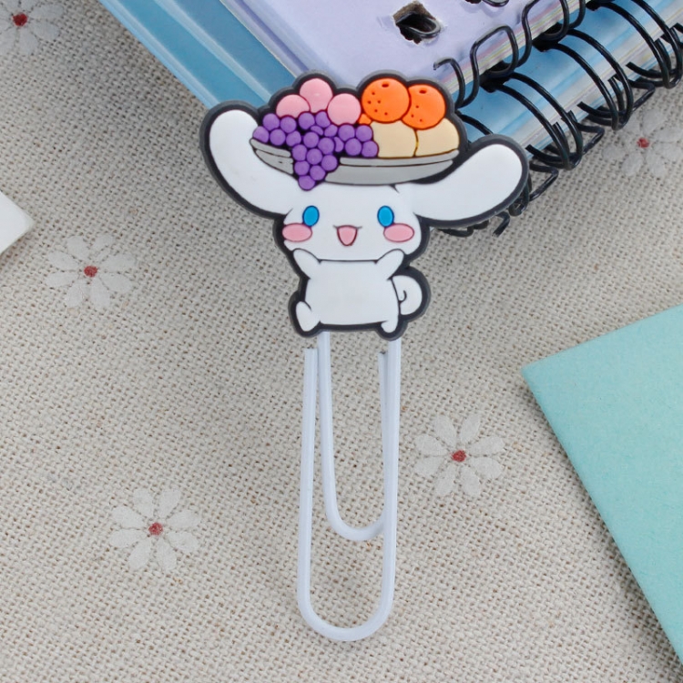 Cinnamoroll  U-shaped PVC soft rubber bookmark metal clip stationery colored paper clip price for 20 pcs