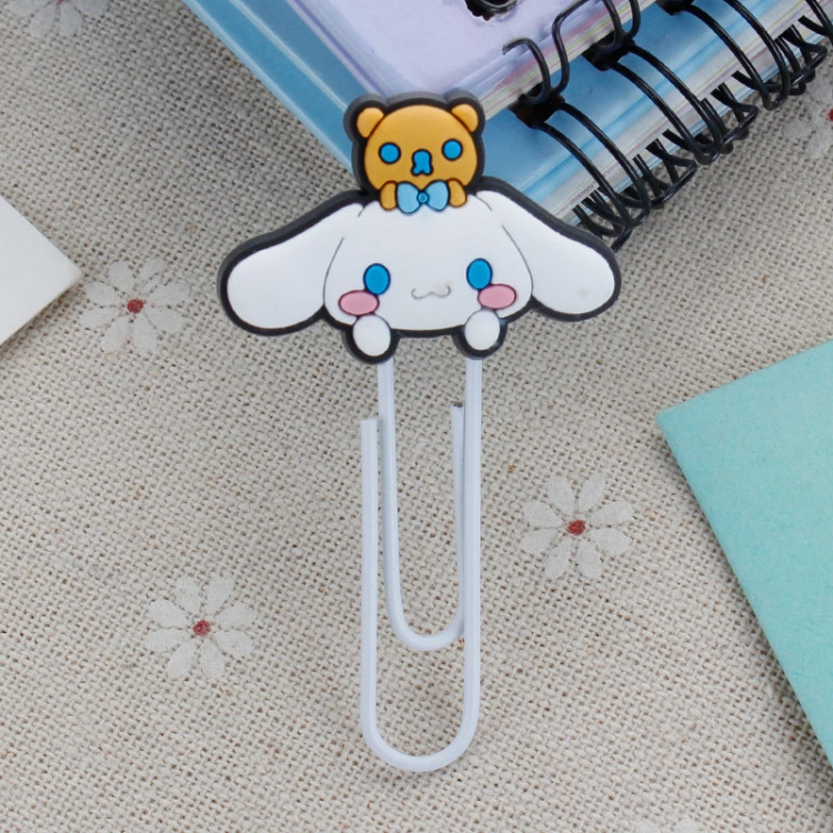 Cinnamoroll  U-shaped PVC soft rubber bookmark metal clip stationery colored paper clip price for 20 pcs