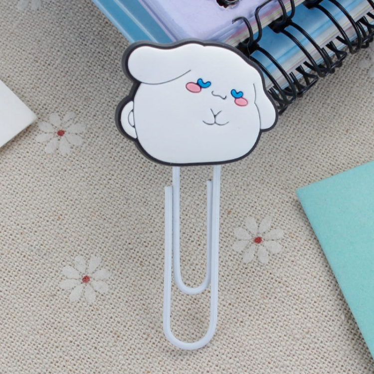 Cinnamoroll  U-shaped PVC soft rubber bookmark metal clip stationery colored paper clip price for 20 pcs