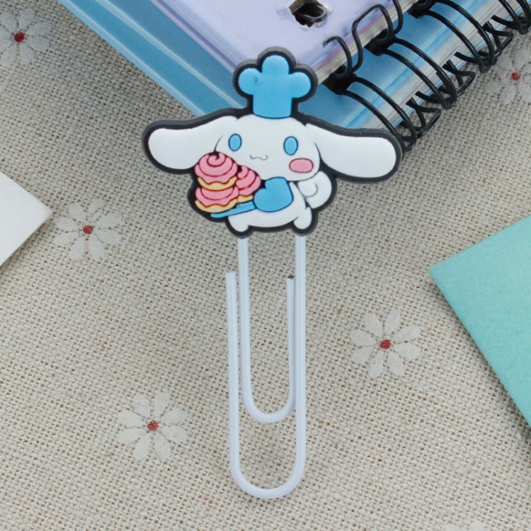 Cinnamoroll  U-shaped PVC soft rubber bookmark metal clip stationery colored paper clip price for 20 pcs