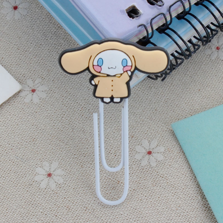 Cinnamoroll  U-shaped PVC soft rubber bookmark metal clip stationery colored paper clip price for 20 pcs