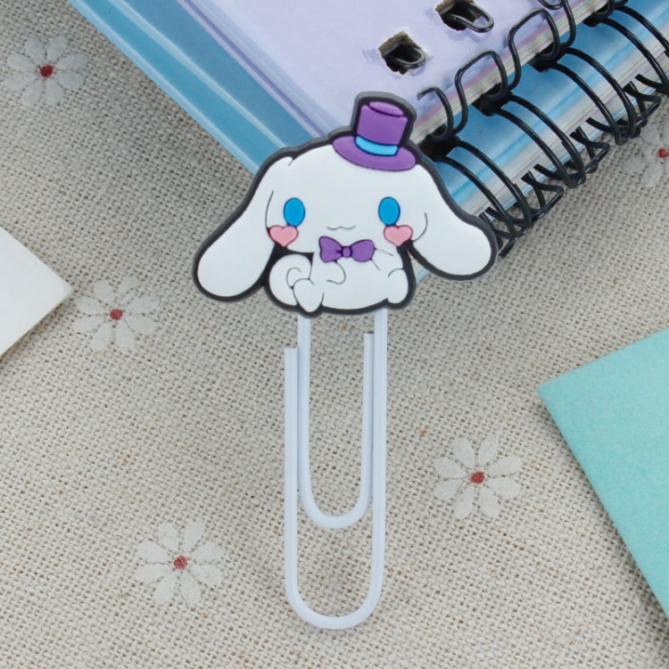 Cinnamoroll  U-shaped PVC soft rubber bookmark metal clip stationery colored paper clip price for 20 pcs